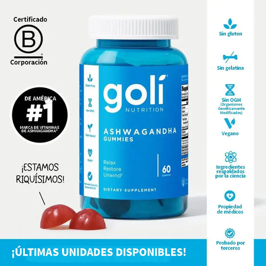 Goli Ashwagandha Gummies - Promueve la relajación y el equilibrio mental🔥🤩