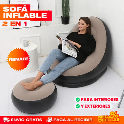 SOFÁ INFLABLE COMODO 2 EN 1🔥